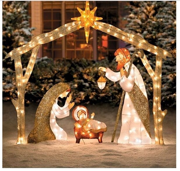 Illuminated Outdoor Christmas Nativity Scene Decoration