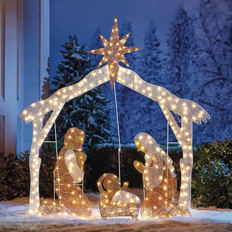 Illuminated Outdoor Nativity Scene Christmas Decoration