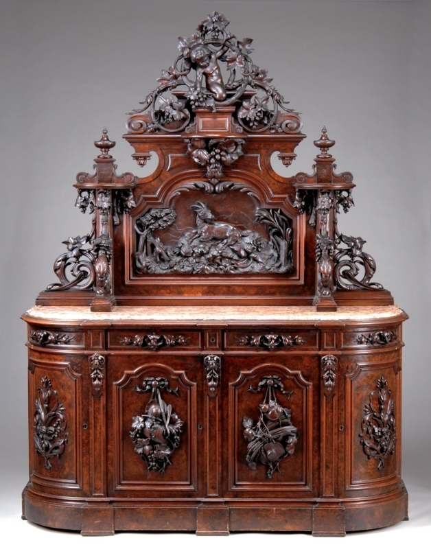Intricately Carved Gothic Antique Sideboard