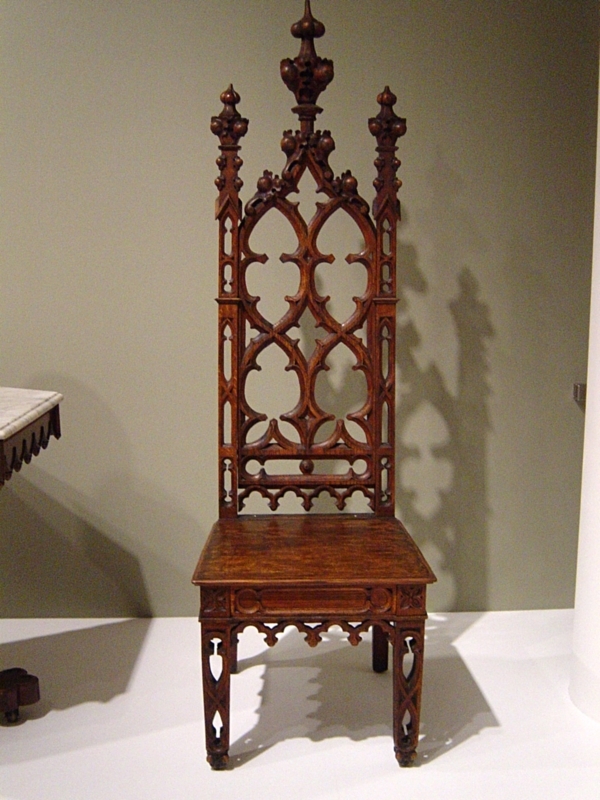 Intricately Carved Gothic Victorian Chair Design