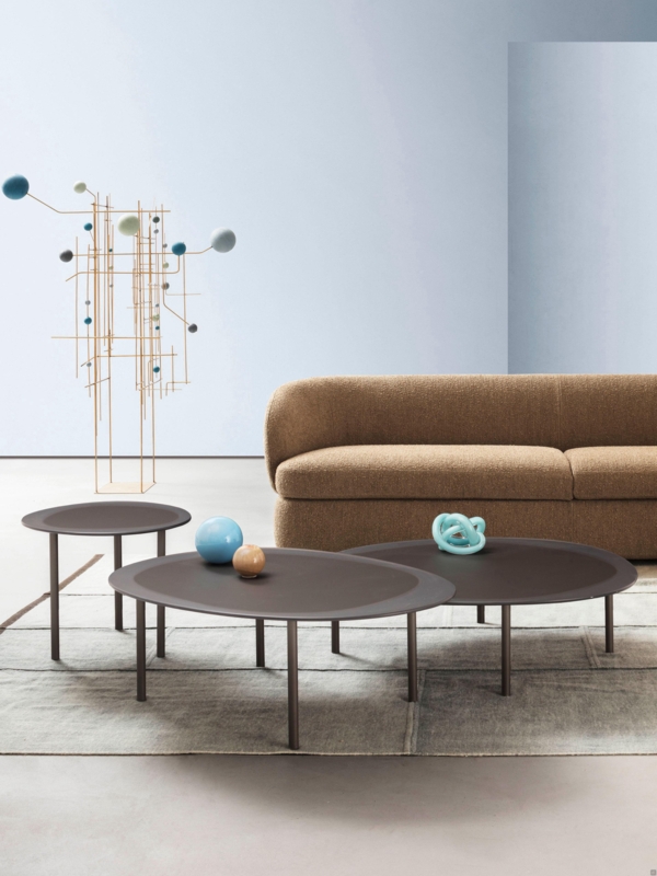 irregular coffee table with glass top Tobi |