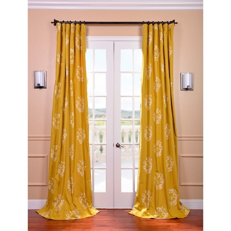 Isles Mustard Printed Cotton Curtain Panel - Overstock Shopping - Great ...