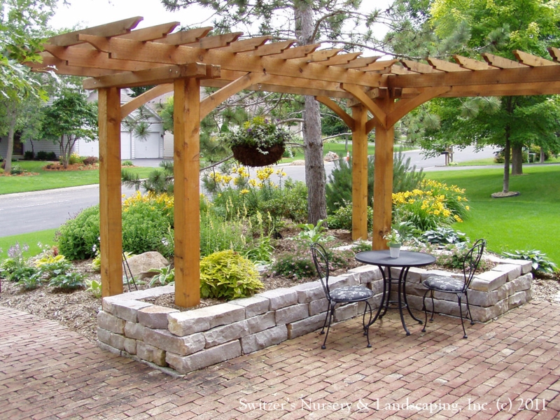 L-Shaped Pergola with Chilton Stone Patio Seating