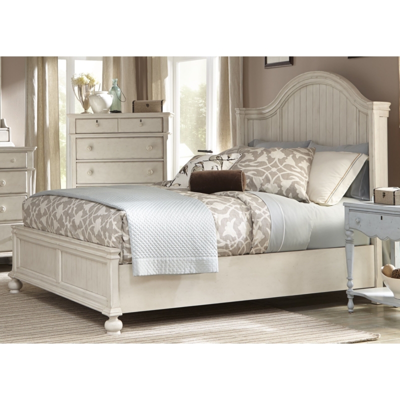 Laguna Antique White Panel Bed with Classic Design