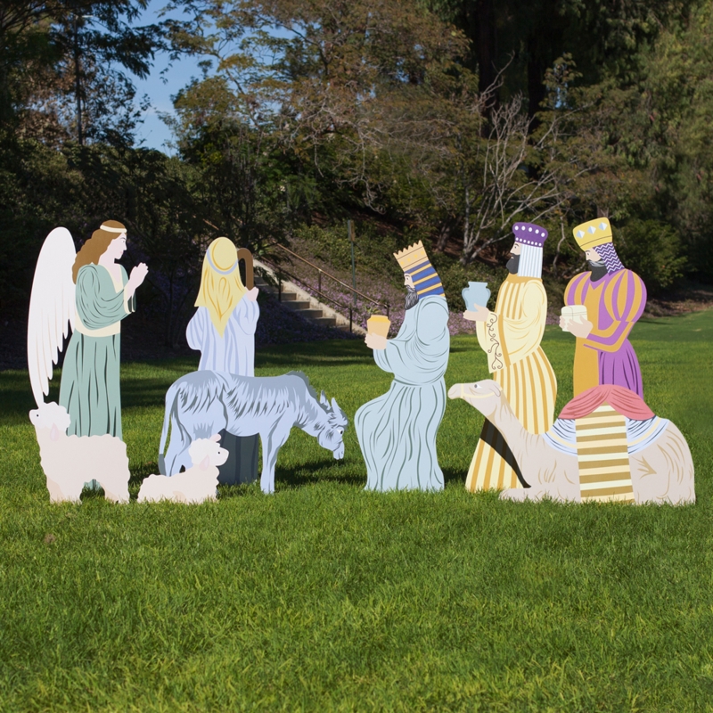 Large 9-Piece Outdoor Nativity Set with Animals