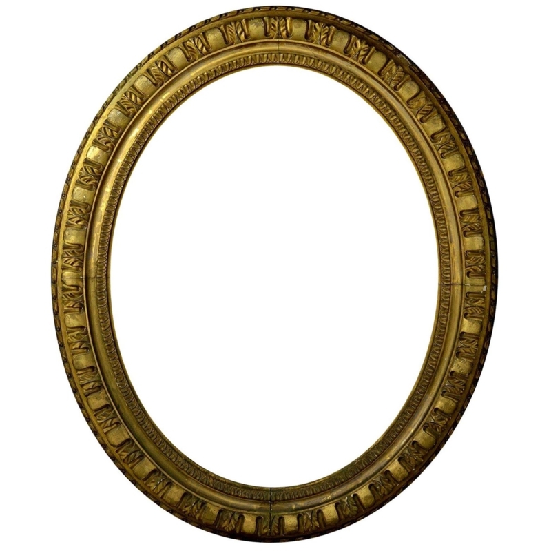 Large Antique Oval Gold Picture Frame