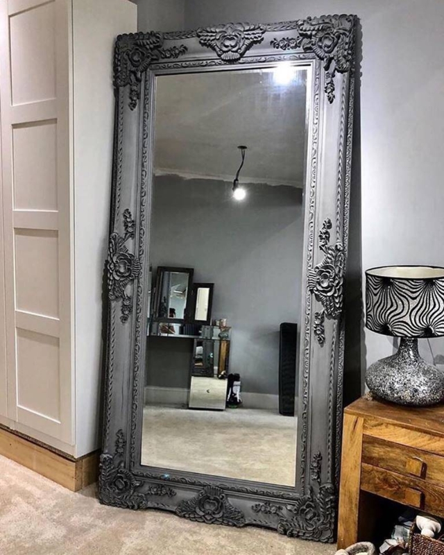 Large Ornate Mirrored Picture Frame for Elegant Interiors