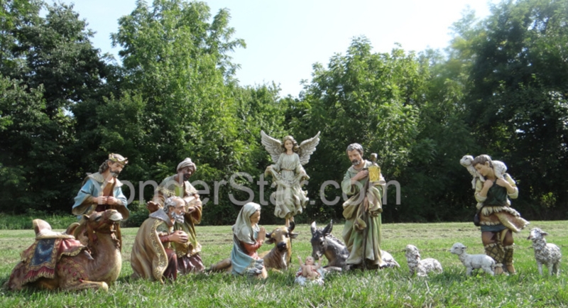Large Outdoor Nativity Scene with Six Figures