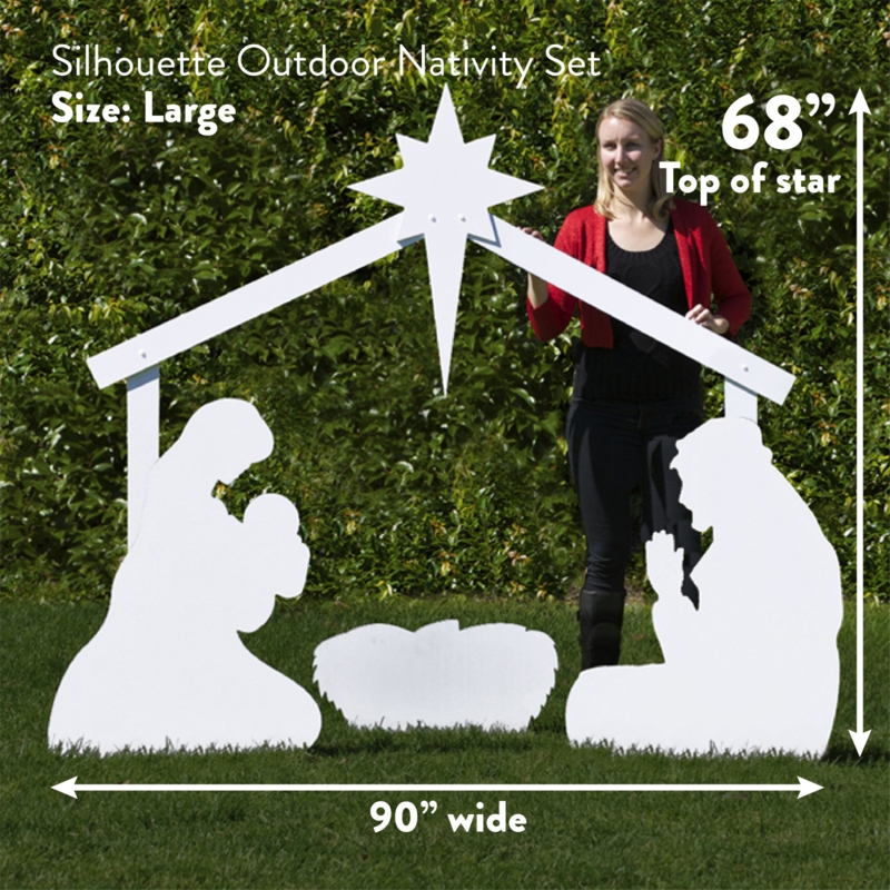 Large Outdoor Silhouette Nativity Scene Set