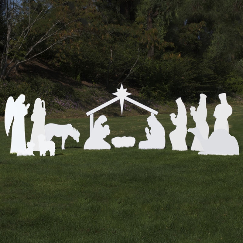 Large Outdoor Silhouette Nativity Scene Set