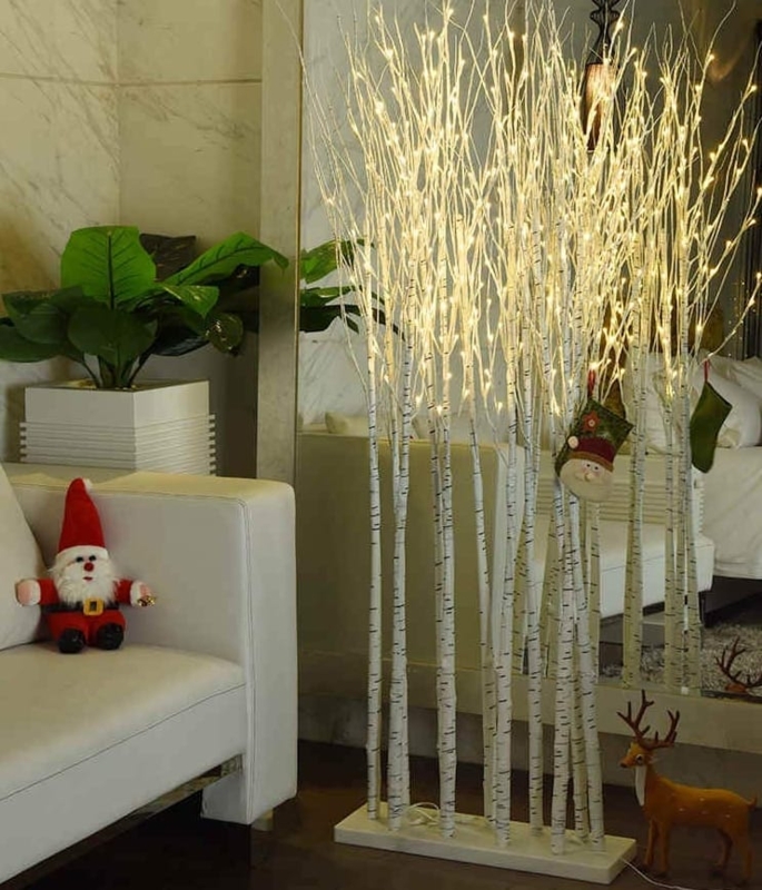 LED Lighted Birch Tree Decor for Cozy Interiors