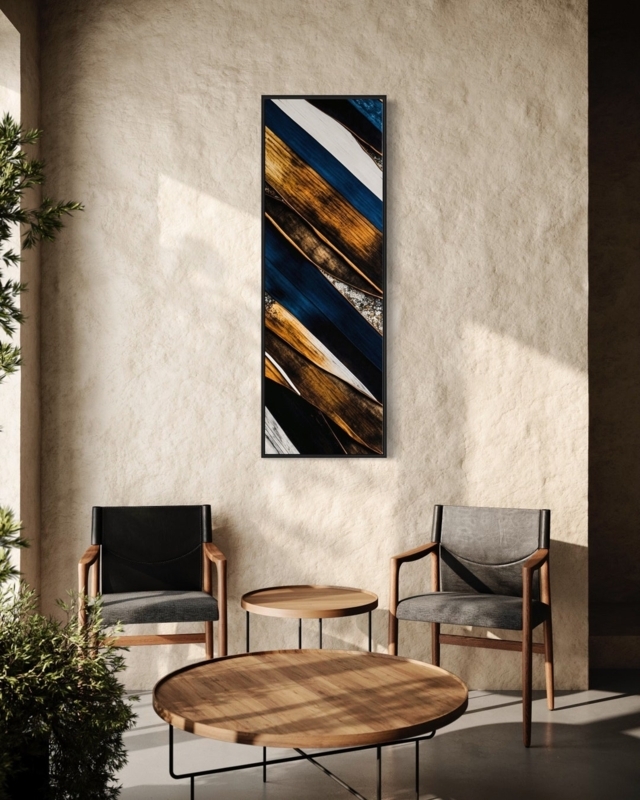 Long Narrow Vertical Abstract Wall Art Decor