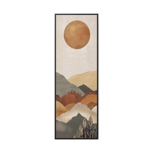Long Narrow Vertical Wall Art Boho Minimalist Mountain Landscape ...