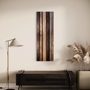 Long Narrow Vertical Wall Art - Wood Planks Painting Canvas PRINT ...