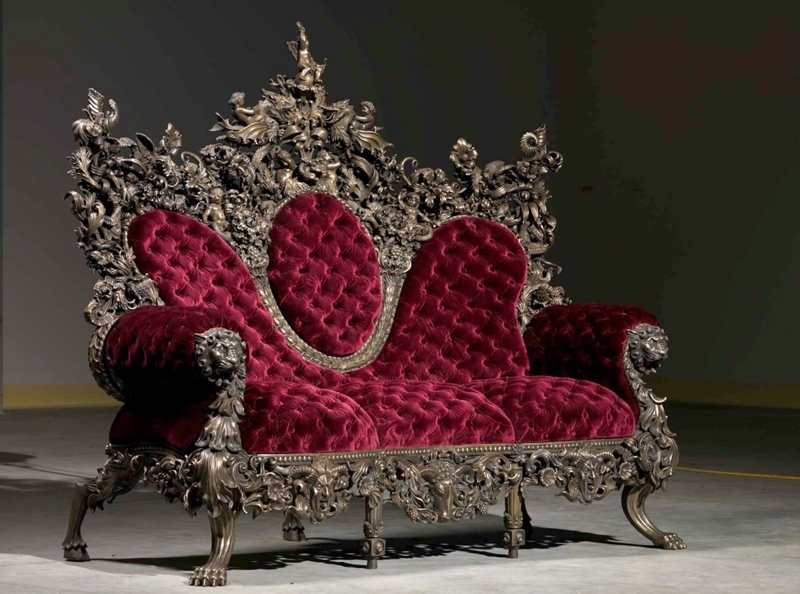 Luxurious Gothic Baroque Velvet Loveseat Sofa
