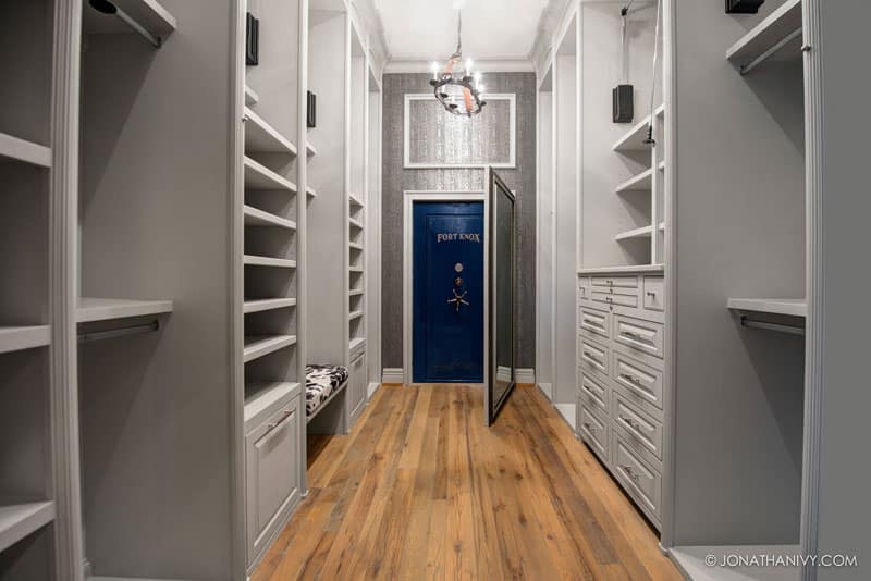 Luxury Walk-in Closet with Hidden Safe Door