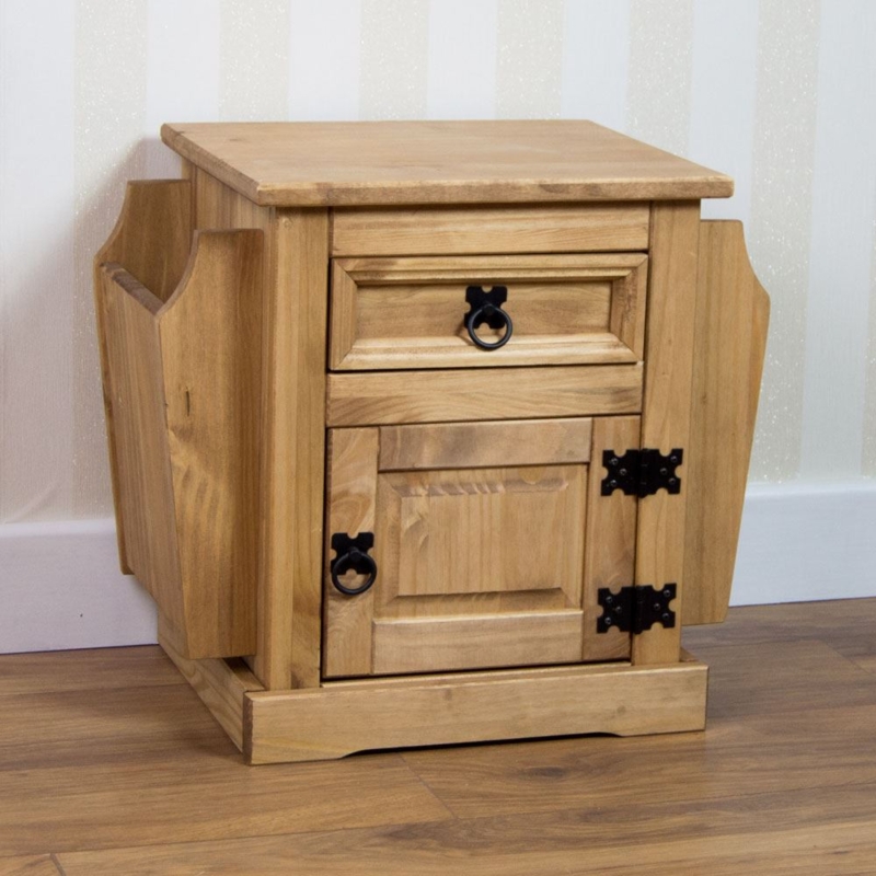 Mexican Solid Pine Wood Rustic Side Table