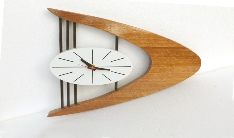 Mid-Century Danish Modern Boomerang Wall Clock