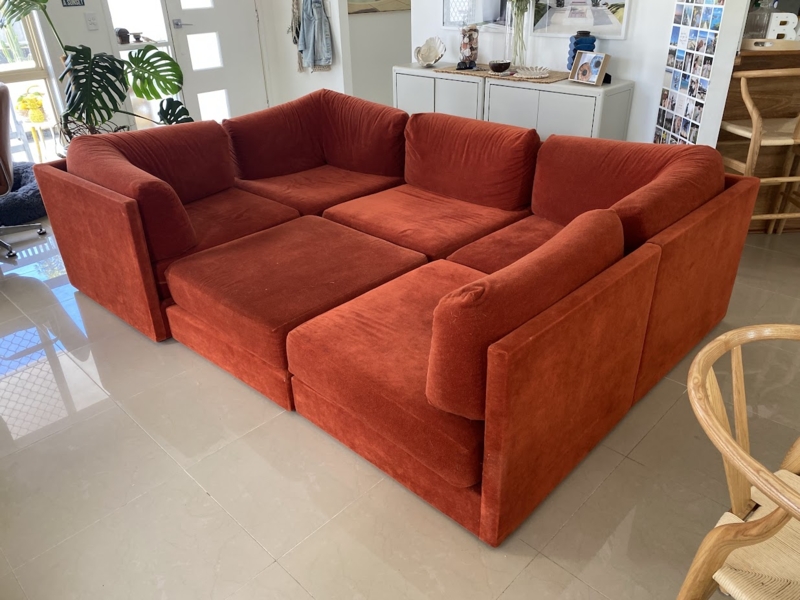 Mid-Century Modern 6-Piece Playpen Lounge Sofa