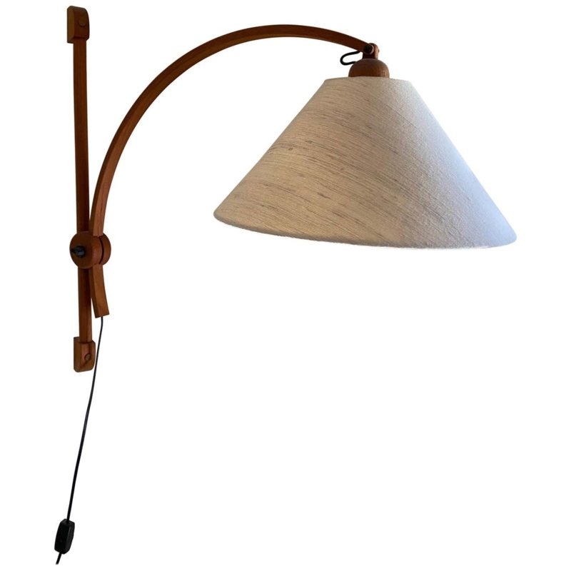 Mid-Century Modern Arched Teak Wall Sconce