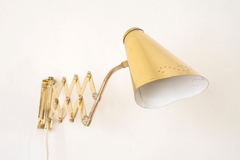 Mid-Century Modern Brass Extendable Wall Sconce