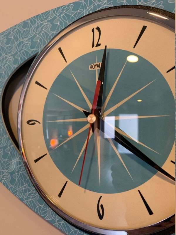 Mid-Century Modern Colour Etched Lucite Wall Clock