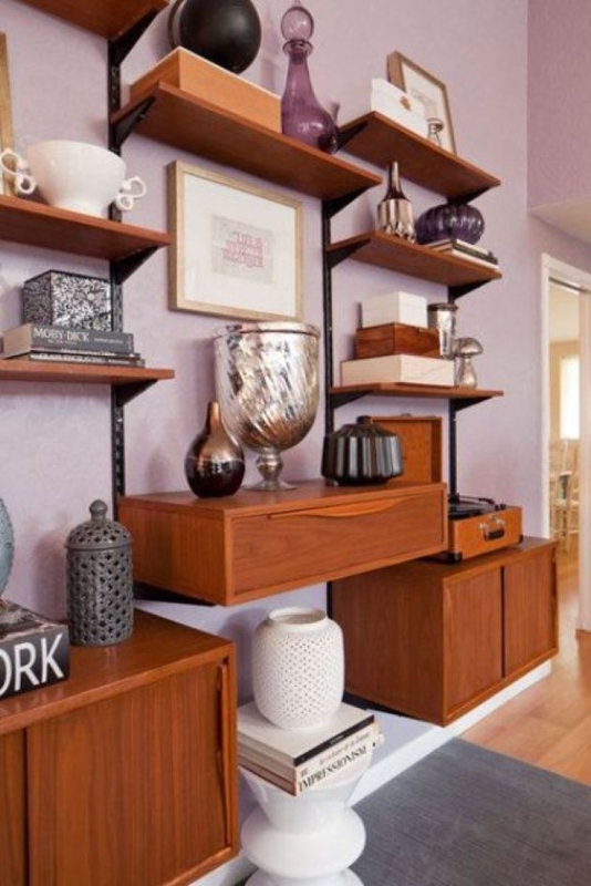 Mid-Century Modern Floating Wall Unit with Storage
