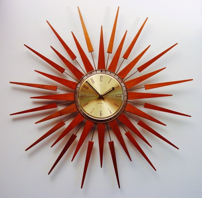 Mid-Century Modern Starburst Wall Clock Design