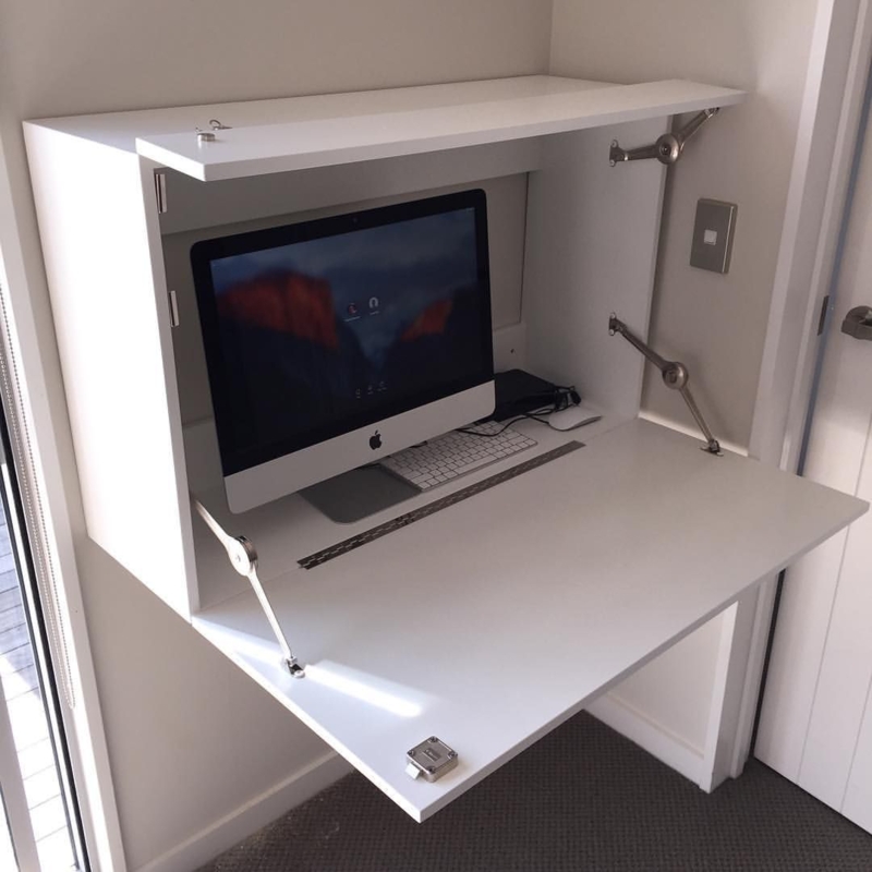 Minimalist Wall-Mounted Hideaway Computer Desk