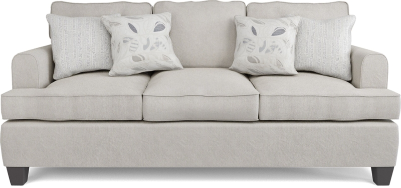 Modern Beige Oatmeal Sofa with Decorative Cushions