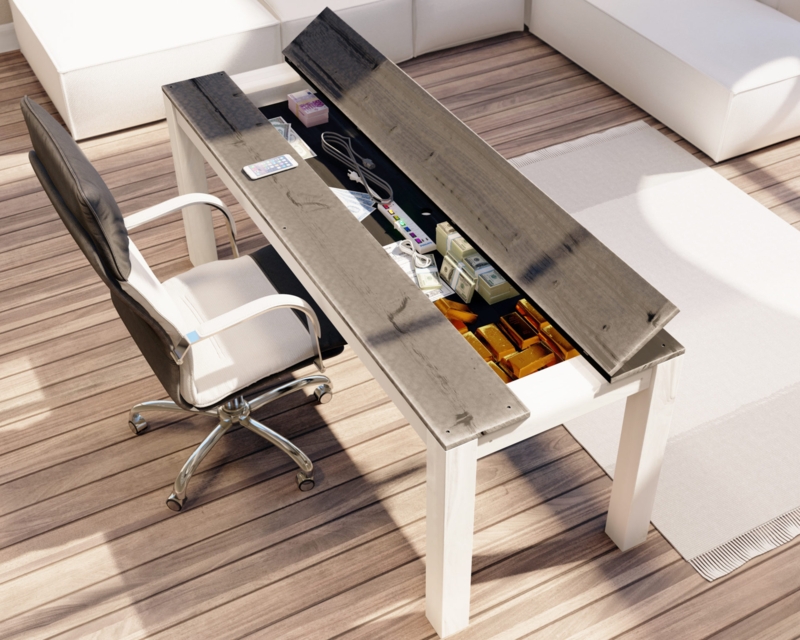 Modern DIY Desk with Hidden Storage Compartment