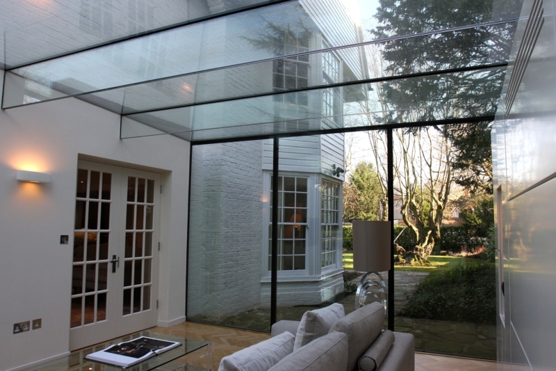 Modern Glass Box Extension with Structural Glass Roof