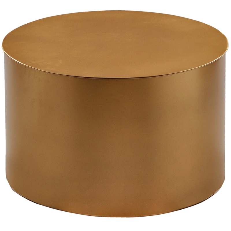 Modern Gold Iron Drum Coffee Table