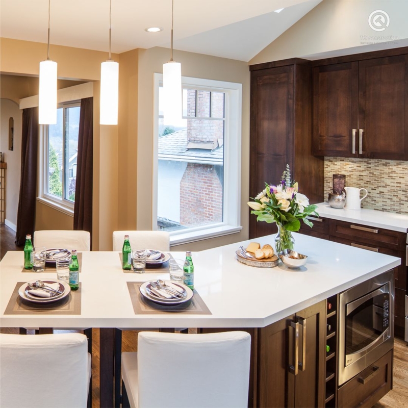 Modern Kitchen Island with Dining Table Hybrid