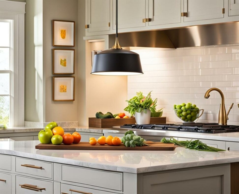 Modern Kitchen with Elegant Pendant Lighting