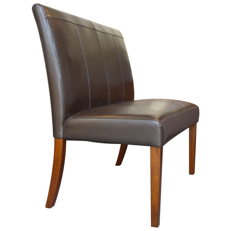 Modern Leather Dining Bench with Wooden Legs