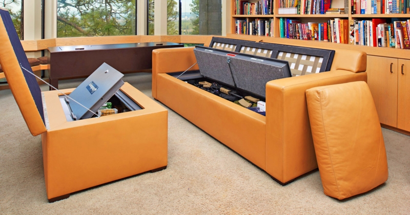 Modern Leather Sofas with Hidden Storage Compartments