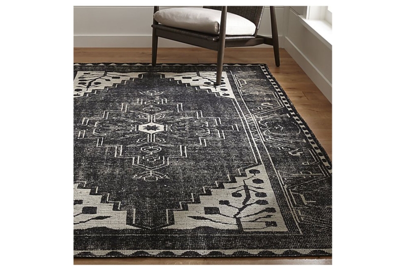 Modern Masculine Black and White Area Rug