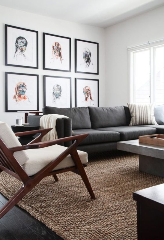 Modern Masculine Living Room Rug Ideas 2024