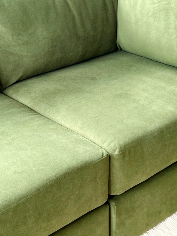 Modern Modular Green Velvet Playpen Sofa