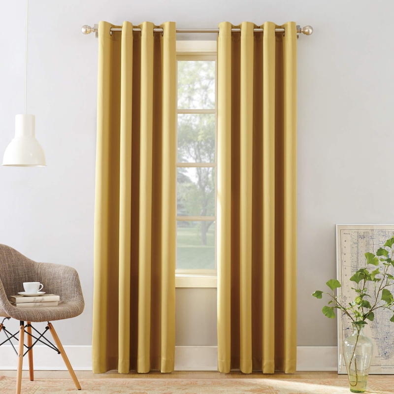 Modern Mustard Colored Curtains for Living Room
