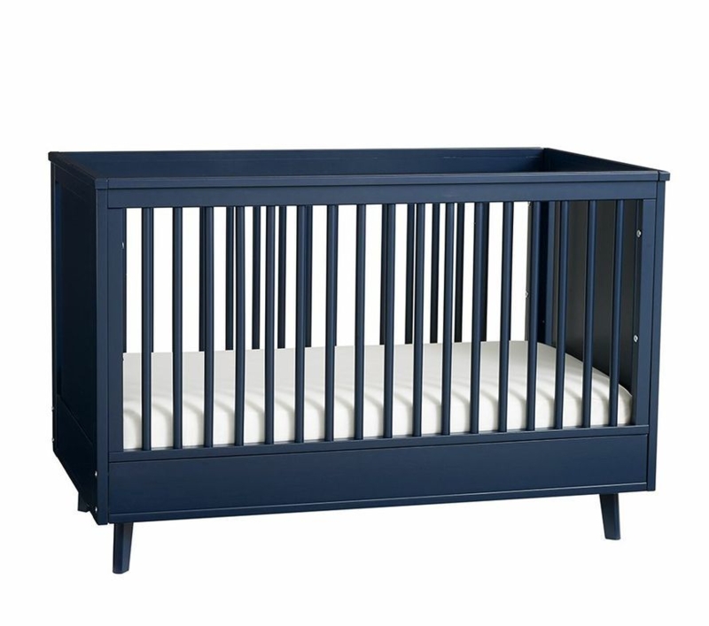 Modern Navy Blue Baby Crib with Sleek Design