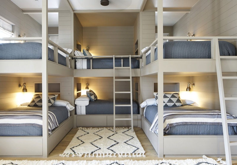 Modern Neutral Bunk Bed Design for Shared Spaces