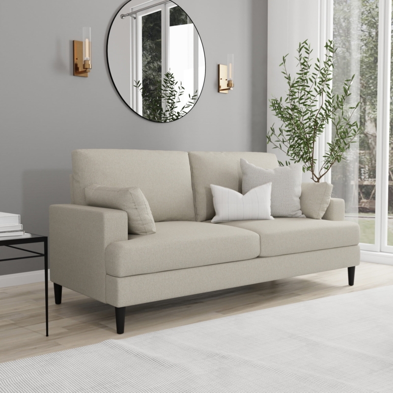 Modern Oatmeal Sofa in Minimalist Living Room
