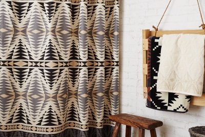 Modern Pendleton Dark Graphite Tribal Shower Curtain