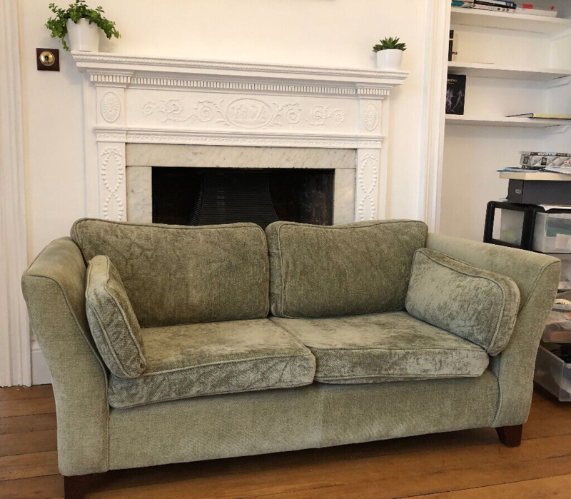 Moss Green Laura Ashley Sofa in Classic Living Room