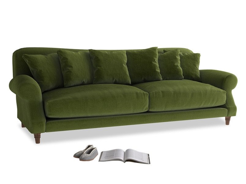Moss Green Sofa with Cozy Cushions