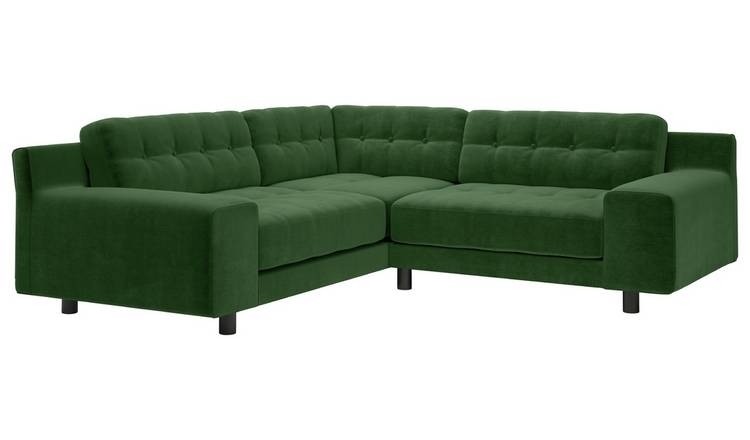 Moss Green Velvet Hendricks Right Corner Sofa