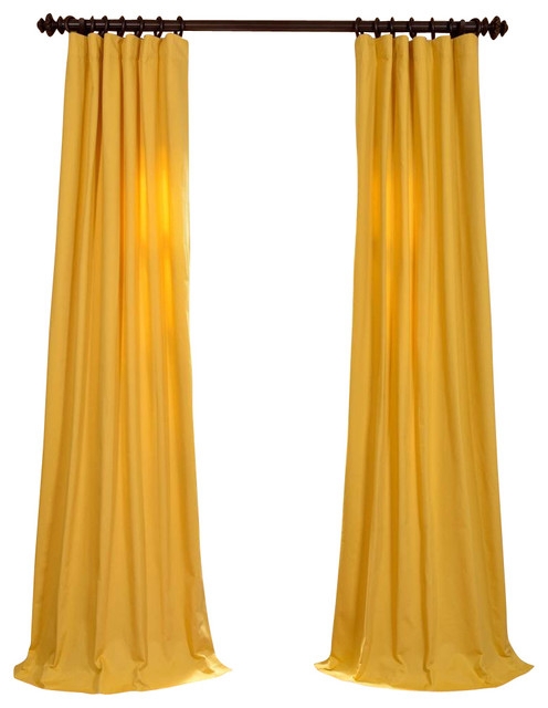 Mustard Yellow Cotton Twill Traditional Curtains