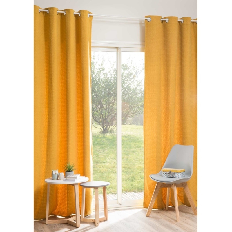 Mustard Yellow Curtains with Modern Minimalist Decor